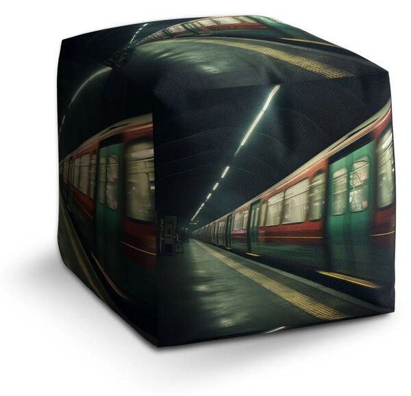 Sablio Taburet Cube Metro v tmavé stanici - 40x40x40 cm