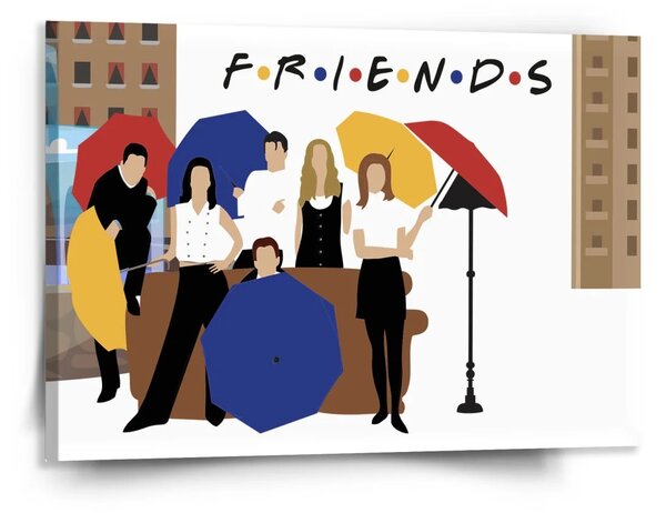 Sablio Obraz Seriál přátelé FRIENDS Gauč u fontány - 150x110 cm