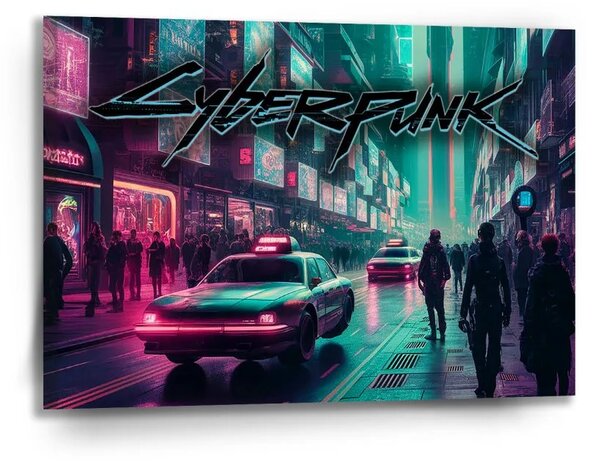Sablio Obraz Cyberpunk 2077 Město - 90x60 cm