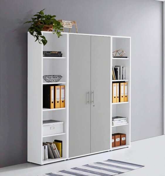 SKŘÍŇ NA ŠANONY, bílá, světle šedá, 172,6/185,6/33 cm MID.YOU - Online Only kancelářský nábytek, Online Only