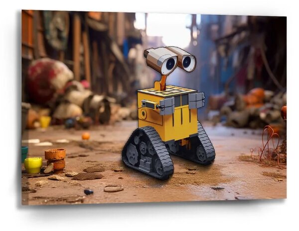 Sablio Obraz Wall-E robot Město - 90x60 cm