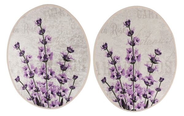 Fialovo-béžové koupelnové předložky v sadě 3 ks 60x100 cm Lavender – Foutastic