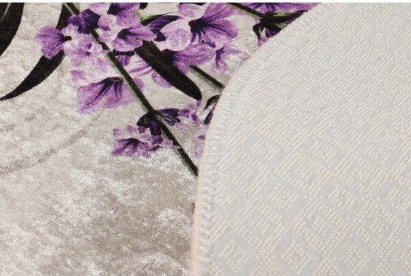 Fialovo-béžové koupelnové předložky v sadě 3 ks 60x100 cm Lavender – Foutastic