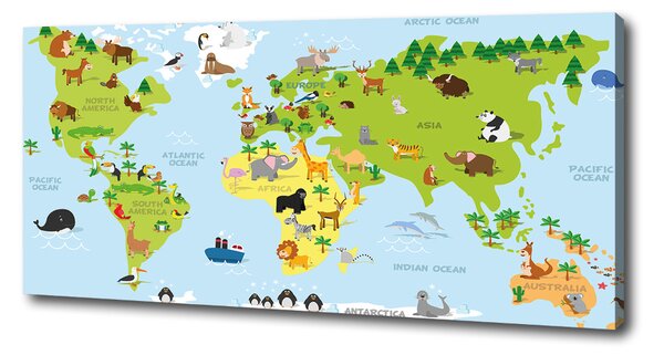 Foto obraz na plátně Mapa zvířata oc-99962679