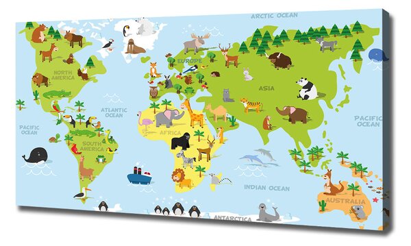 Foto obraz na plátně Mapa zvířata oc-99962679