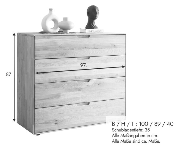 KOMODA, divoký dub, divoký dub, 100/91/40 cm Livetastic - Šuplíkové komody, Online Only