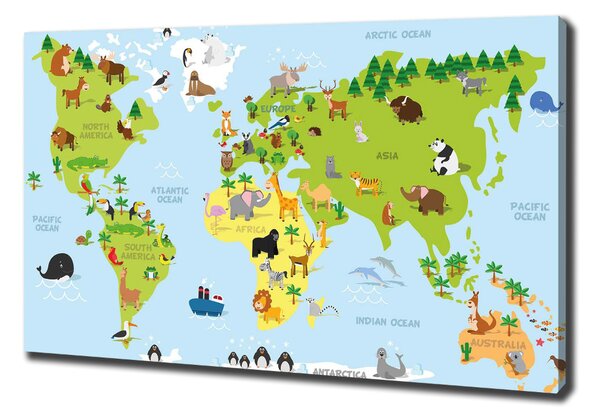 Foto obraz na plátně Mapa zvířata oc-99962679