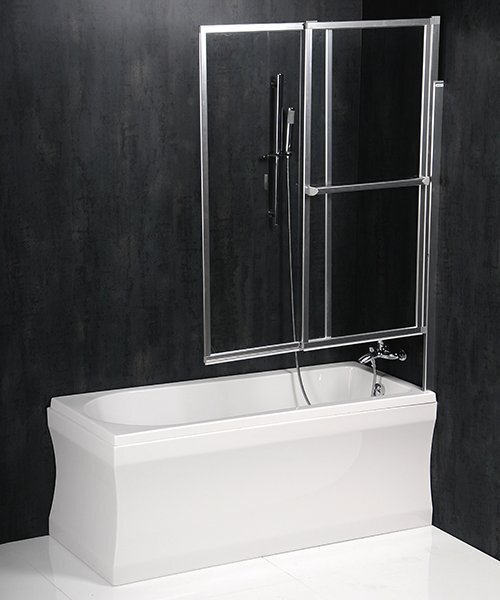 Polysan Polysan, OLBIA pneumatická vanová zástěna 1230mm, stříbrný rám, čiré sklo, 30317