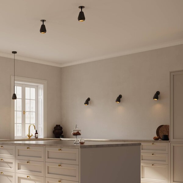 Nuura Aps podhledové bodové svítidlo Anoli bodovka Recessed, Ø 10 cm, černý, stmívatelný, Černá, Obývací pokoj / jídelna, kov, Skandinávský, Podhledové stropní svítidlo