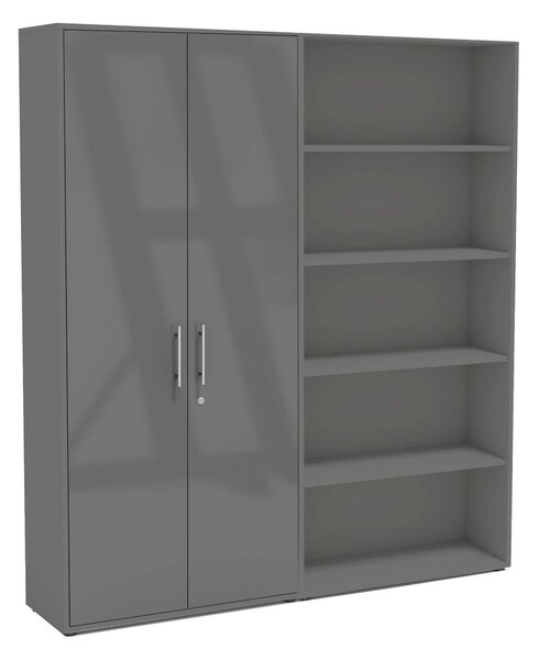 SKŘÍŇ NA ŠANONY, antracitová, vysoce lesklá antracitová, 168,8/185,6/33 cm MID.YOU - Online Only kancelářský nábytek, Online Only
