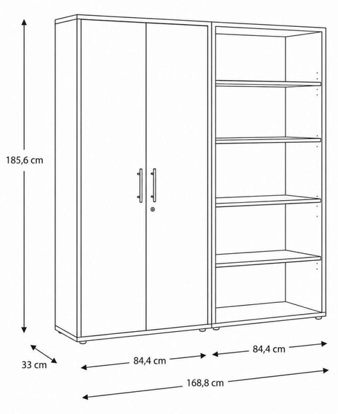 SKŘÍŇ NA ŠANONY, antracitová, vysoce lesklá antracitová, 168,8/185,6/33 cm MID.YOU - Online Only kancelářský nábytek, Online Only