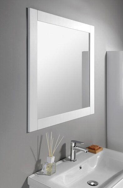 Aqualine Aqualine, FAVOLO zrcadlo v rámu 80x80cm, bílá mat, FV080