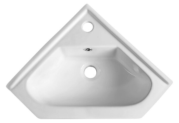 Aqualine Aqualine, Keramické umyvadlo rohové 41x41 cm, na nábytek, 1601-40