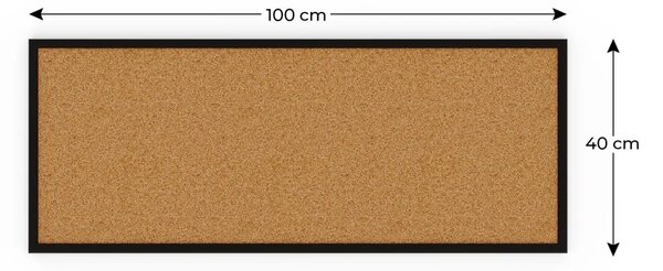 ALLboards korková tabule 100x40 cm lakovaný dřevěný rám ČERNÝ