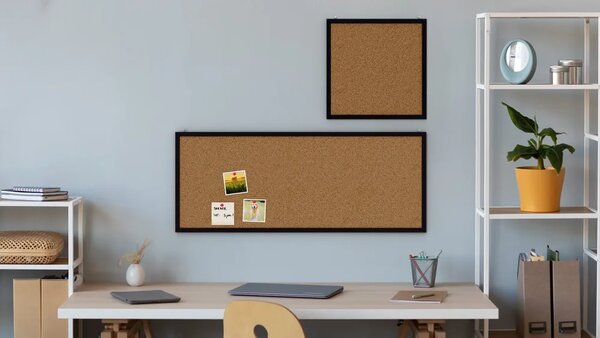 ALLboards korková tabule 100x40 cm lakovaný dřevěný rám ČERNÝ