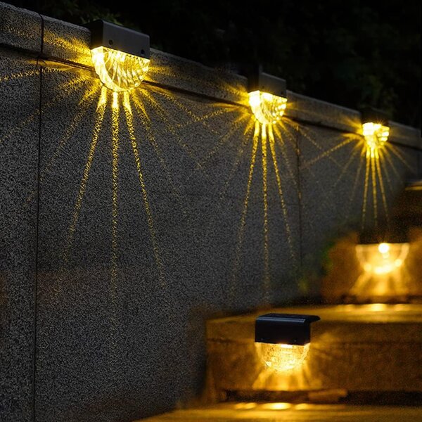 LED solarní světlo na schody, zídky, zábradlí 6 ks, iPRO, 0,5 W, teplá barva