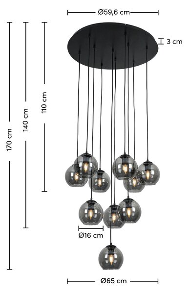 ZÁVĚSNÉ SVÍTIDLO, 65/170 cm Dieter Knoll - Závěsná světla