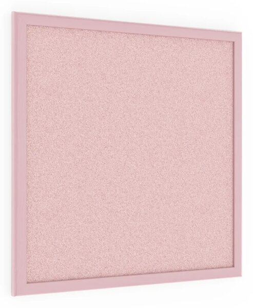 Allboards, korková tabule růžová barva korku 40x40 cm dřevěný rám lakovaný RŮŽOVÝ, TKPINK44P