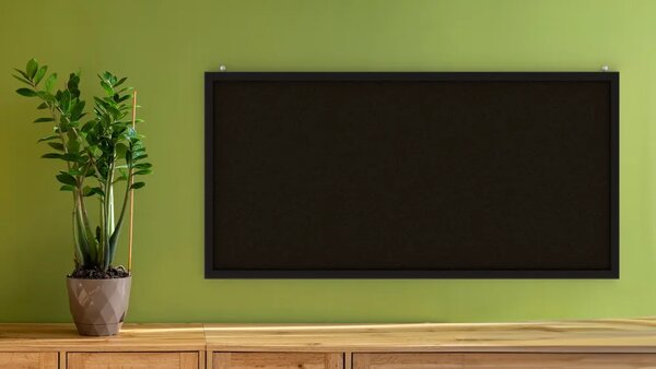 Allboards, Korková tabule, černá barva korku, 80x40 cm, lakovaný dřevěný rám, ČERNÁ TKBLACK84BK