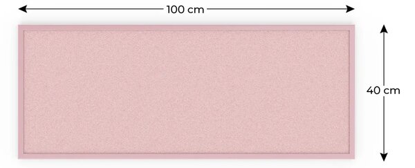 Allboards, korková tabule růžová barva korku 100x40 cm dřevěný rám lakovaný RŮŽOVÝ, TKPINK104P