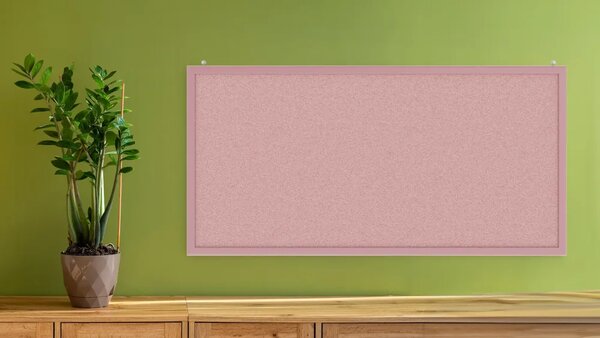 Allboards, korková tabule růžová barva korku 80x40 cm dřevěný rám lakovaný RŮŽOVÝ, TKPINK84P