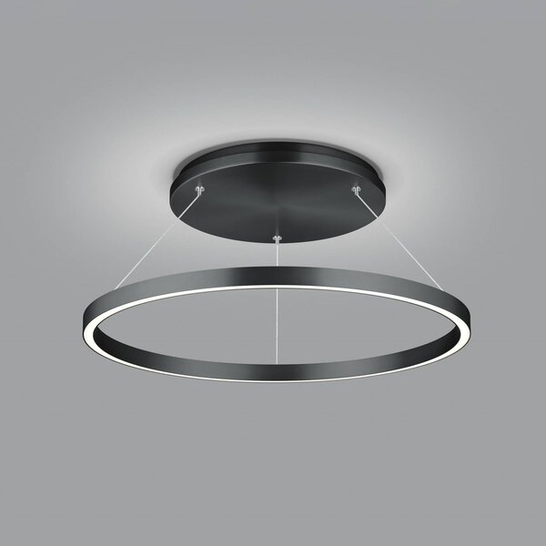LED závěsné světlo Lisa-D, kruhové, černá