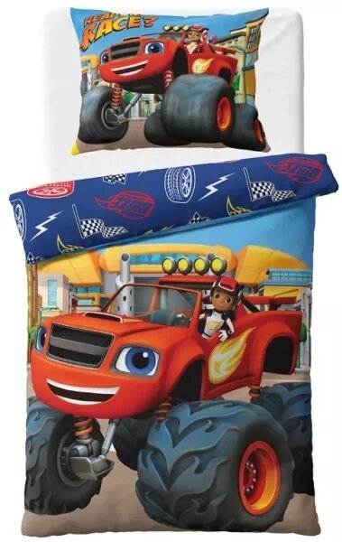 Carbotex povlečení bavlna Plamínek a Čtyřkoláci Připraven na závod 140x200, 70x90 cm