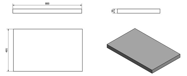 Sapho Sapho, AVICE deska 80x50cm, dub Rover, AV084