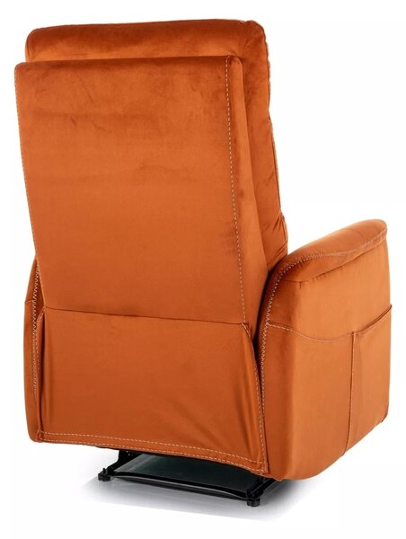 Signal Elektrické polohovací křeslo Solon Velvet s masáží skořicové