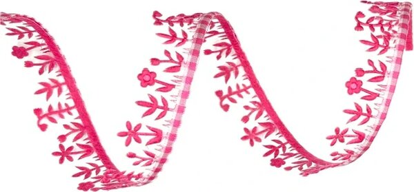 Stuha girlandová Blossom Lace – Pink Edition květiny růžové 25mm x 1m (19,-Kč/m)
