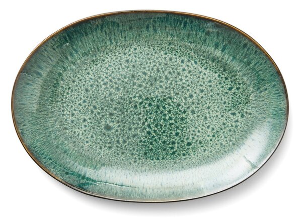Zelený/černý servírovací talíř z kameniny Gastro Green/Black – Bitz