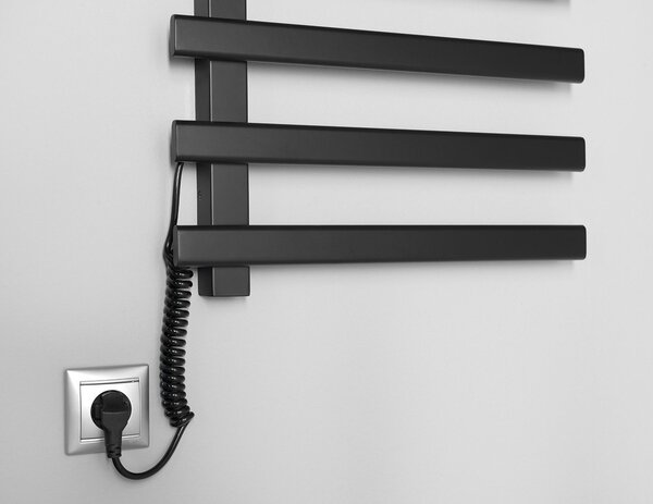 Sapho Sapho, ELCOR elektrický sušák ručníků 480x920x50mm, 128W, černá matná, EB460