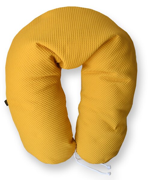 GADEO Kojicí a relaxační polštář VAFLE, tmavě žlutá Výplň: pohankové slupky