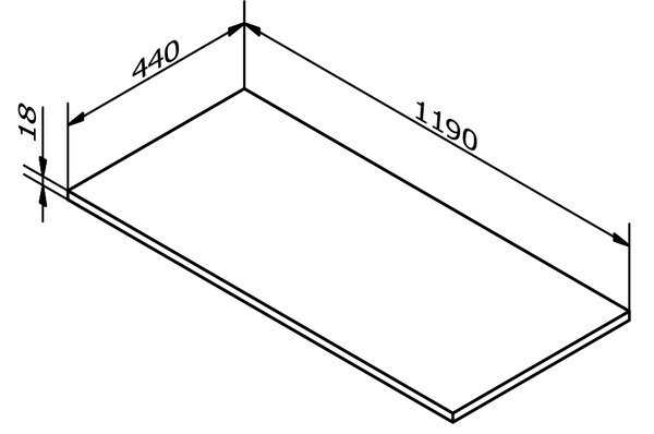 Sapho Sapho, Deska DTDL 1190x18x440mm, dub Alabama, DT119-2222