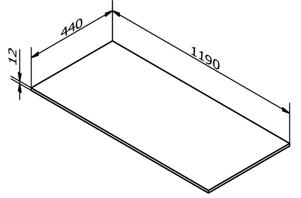 Sapho Sapho, Deska Rockstone 1190x12x440mm, bílá matná, DTR119-0101