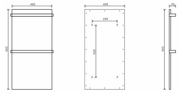 Sapho ELMIS elektrický sušák ručníků 400x800 mm, 120 W, hliník, bílá mat EB420