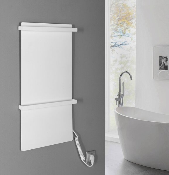Sapho ELMIS elektrický sušák ručníků 400x800 mm, 120 W, hliník, bílá mat EB420