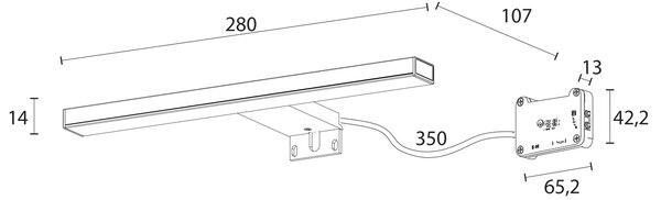 Sapho Sapho, ESTHER 2 LED svítilna, 6W, 280x14x107mm, černá, E27679CI