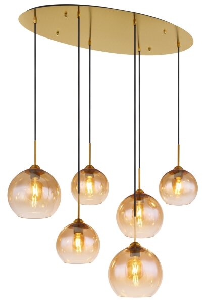 Globo 15788-6H - Lustr na lanku JAMESSA 6xE27/60W/230V mosaz