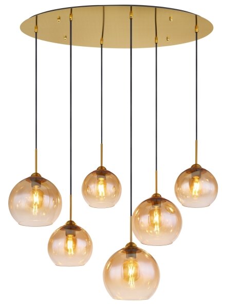 Globo 15788-6H - Lustr na lanku JAMESSA 6xE27/60W/230V mosaz