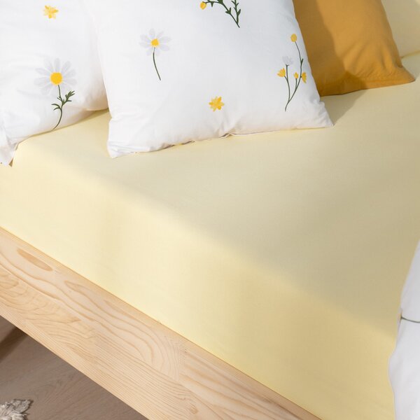 Goldea jersey elastické prostěradlo - banánové 180 x 200 cm
