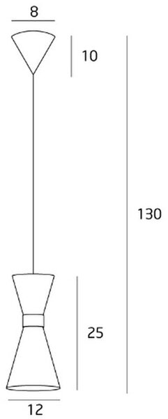 MaxLight Cornet závěsné svítidlo 1x5 W černá-zlatá P0330