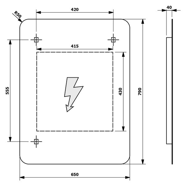 Sapho Sapho, SENFINECO zrcadlo 650x800mm, LED 3D efekt, SF115