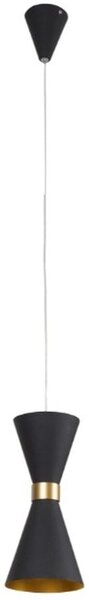 MaxLight Cornet závěsné svítidlo 1x5 W černá-zlatá P0330