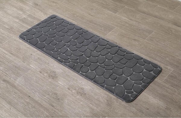 Předložka do koupelny Stones, 45x120 cm, grafitová