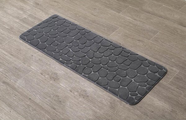 Předložka do koupelny Stones, 45x120 cm, grafitová