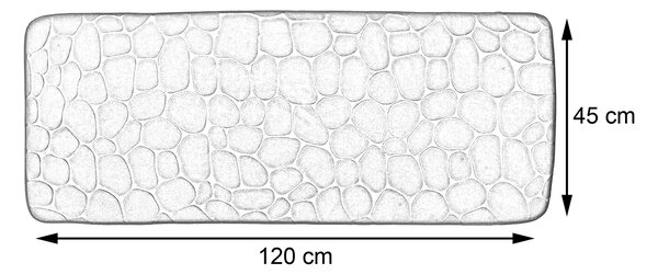 Předložka do koupelny Stones, 45x120 cm, černá
