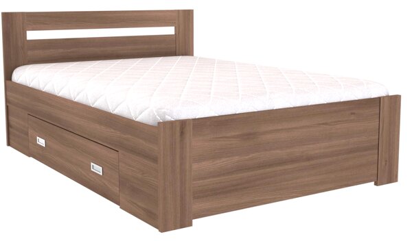 Zvýšené francouzské lůžko FABIE Šířka 120 cm, Modřín latte, zapuštěné úchytky