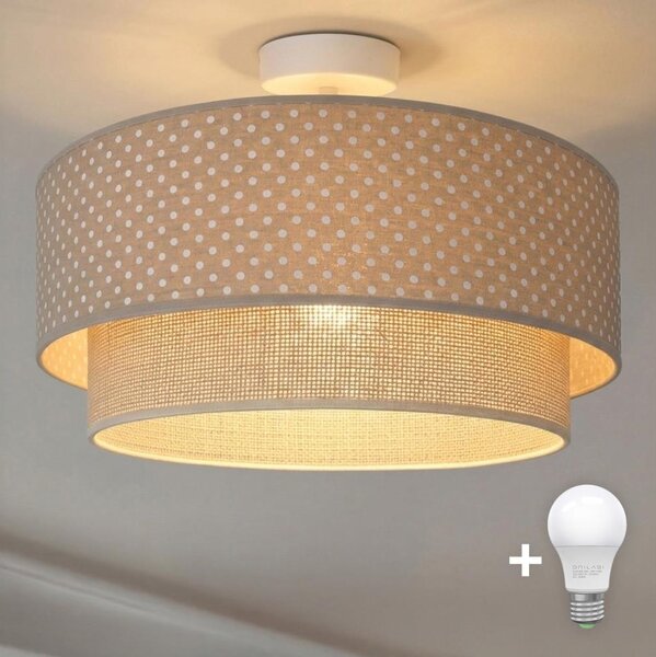 Brilagi-LED Přisazený lustr BOHO BOBO 1xE27/60W/230V pr.40 cm puntíky béž./krém