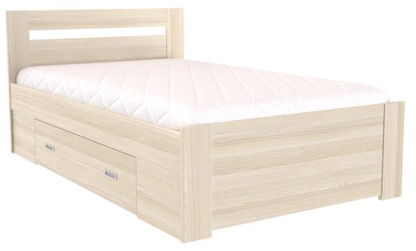 Zvýšené francouzské lůžko FABIE Šířka 120 cm, Modřín latte, zapuštěné úchytky